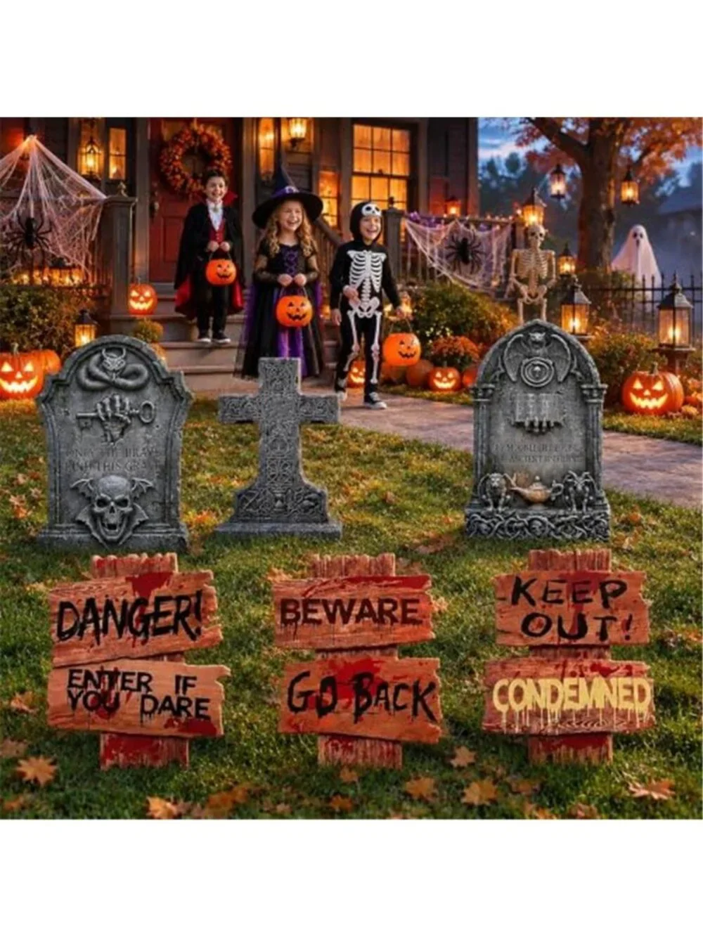 16.5Inch Halloween Decorations Outdoor Yard Signs 6pcs Double-Sided